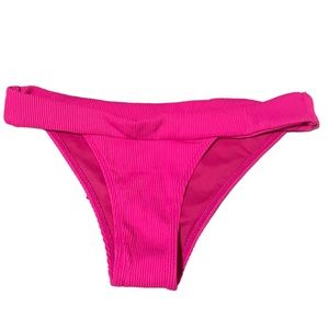 bikini bottoms Ardene hot pink ribbed bathing suit women’s size M NWT